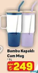 BAMBU KAPAKLI CAM MUG 1 L